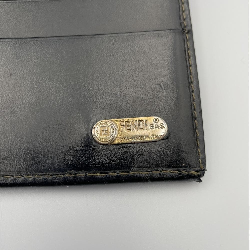 FENDI Pecan Pattern Stripe Folded Long Wallet Old