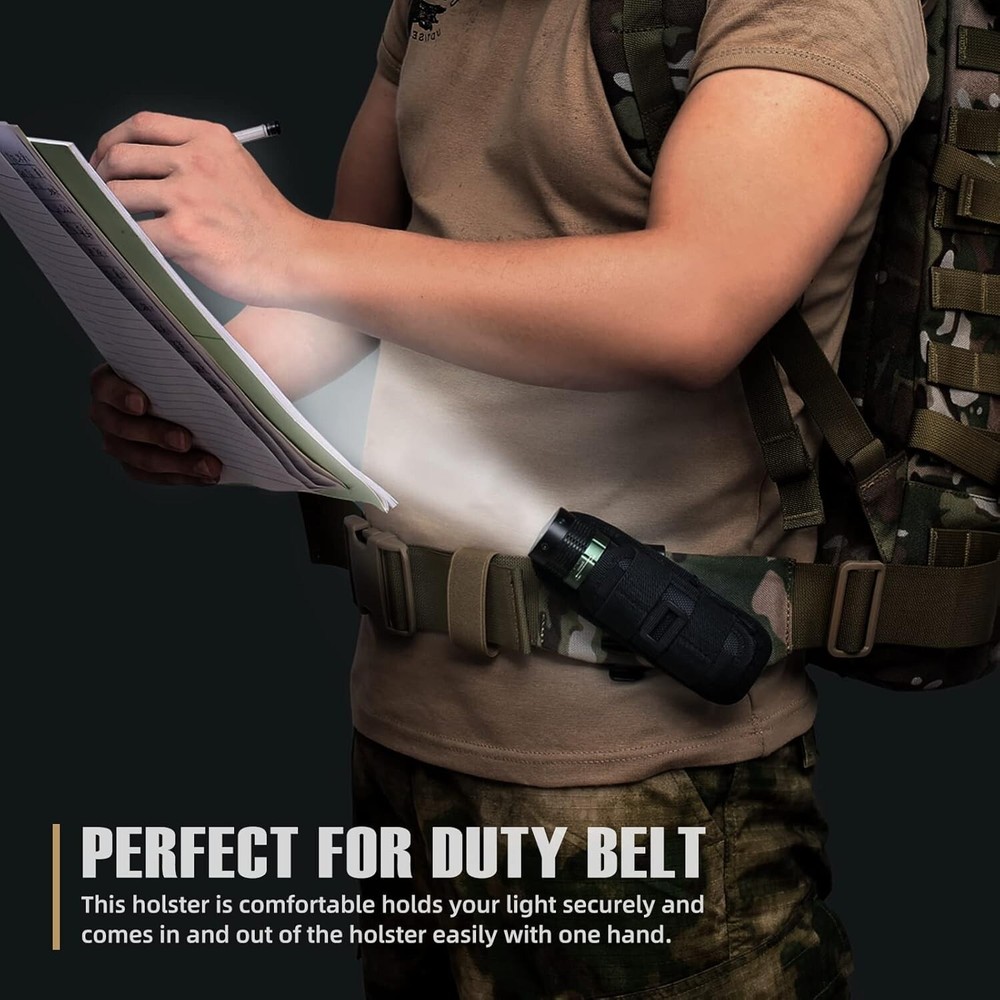 360° Rotating Tactical Flashlight Pouch & Clip – Hands-Free Carry Solution