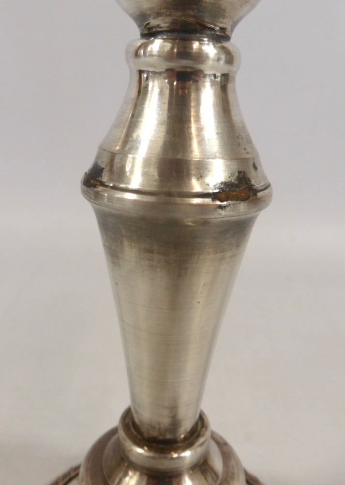 Vintage Silverplate on Copper Candlestick Holder 20cm