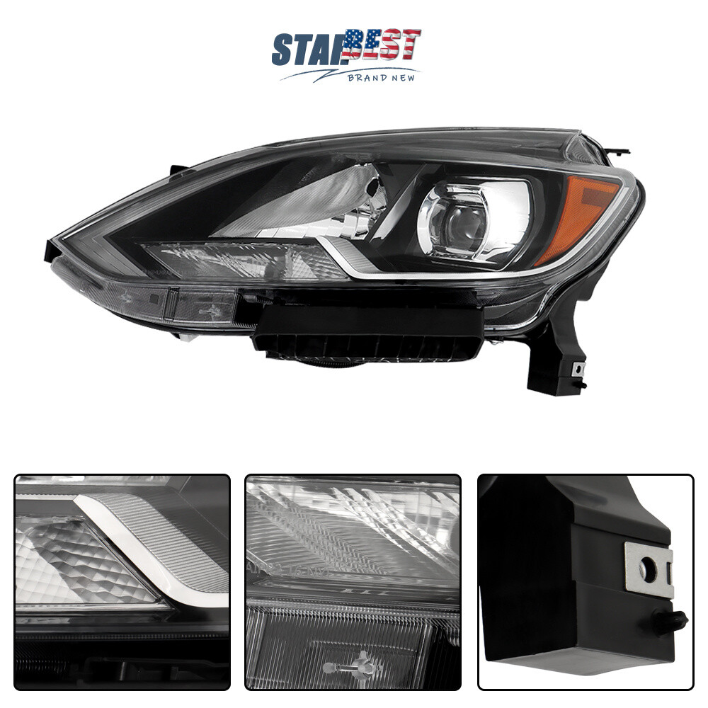 For 2016-2019 Nissan Sentra SL SR Headlight Driver/Left Side Single LED Clear
