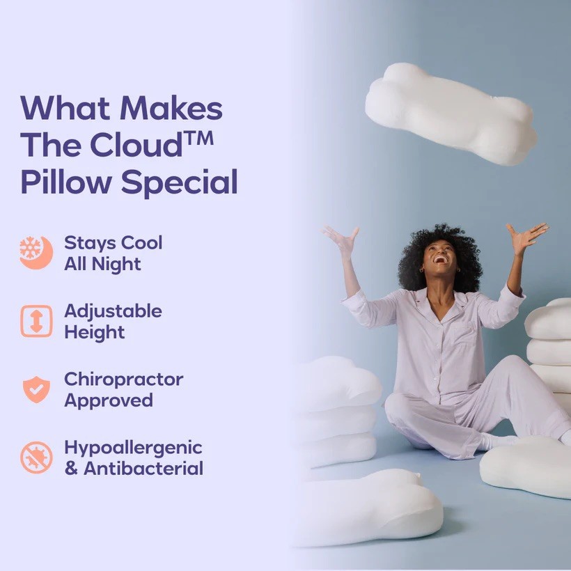 Mellow CloudAlign Sleep Pillow Memory Foam Neck Support - Regular