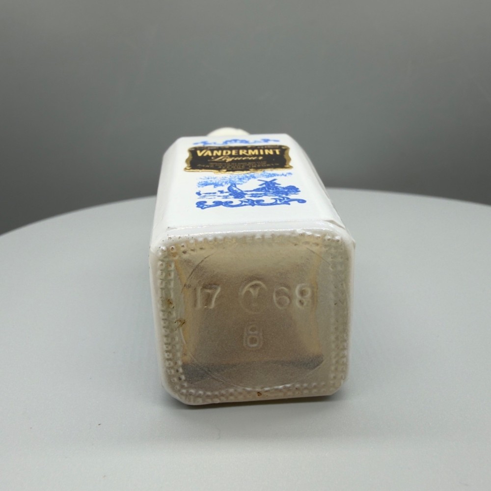 Vtg Vandermint Minted Chocolate Liqueur Delft Ceramic Mini Bottle Holland Empty