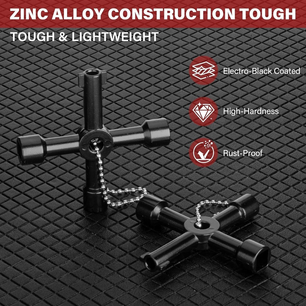 Universal 4 Way Water Key – Zinc Alloy Tool for Efficient Control Systems