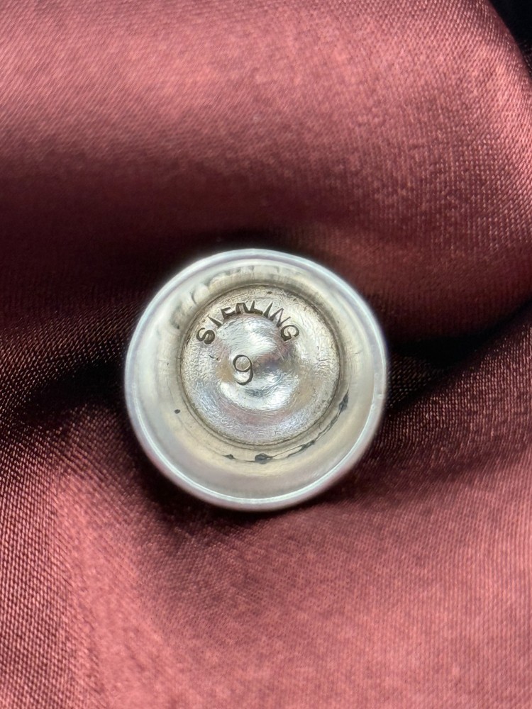 Antique Sterling Silver Guilloche Enamel Thimble