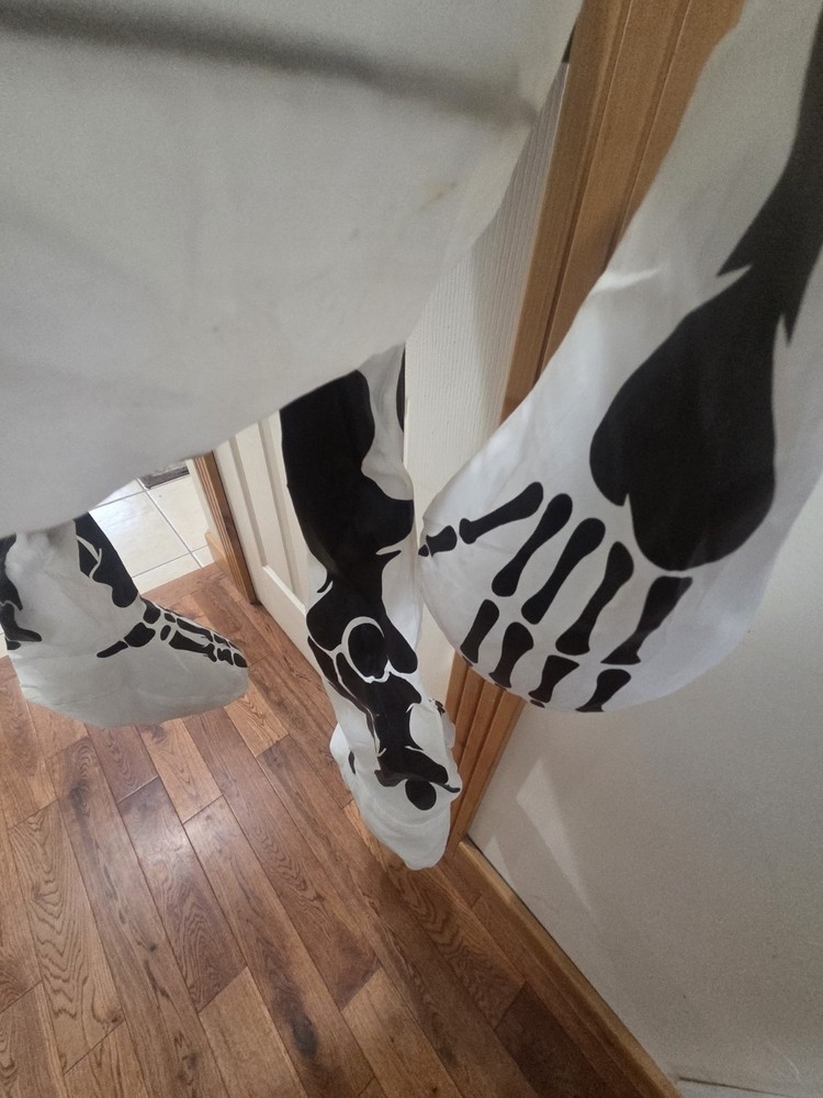 Large White Hanging Skeleton Halloween Decoration