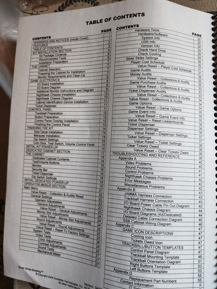 Silverstrike Bowling Arcade Manual Incredible Technologies Silver Strike