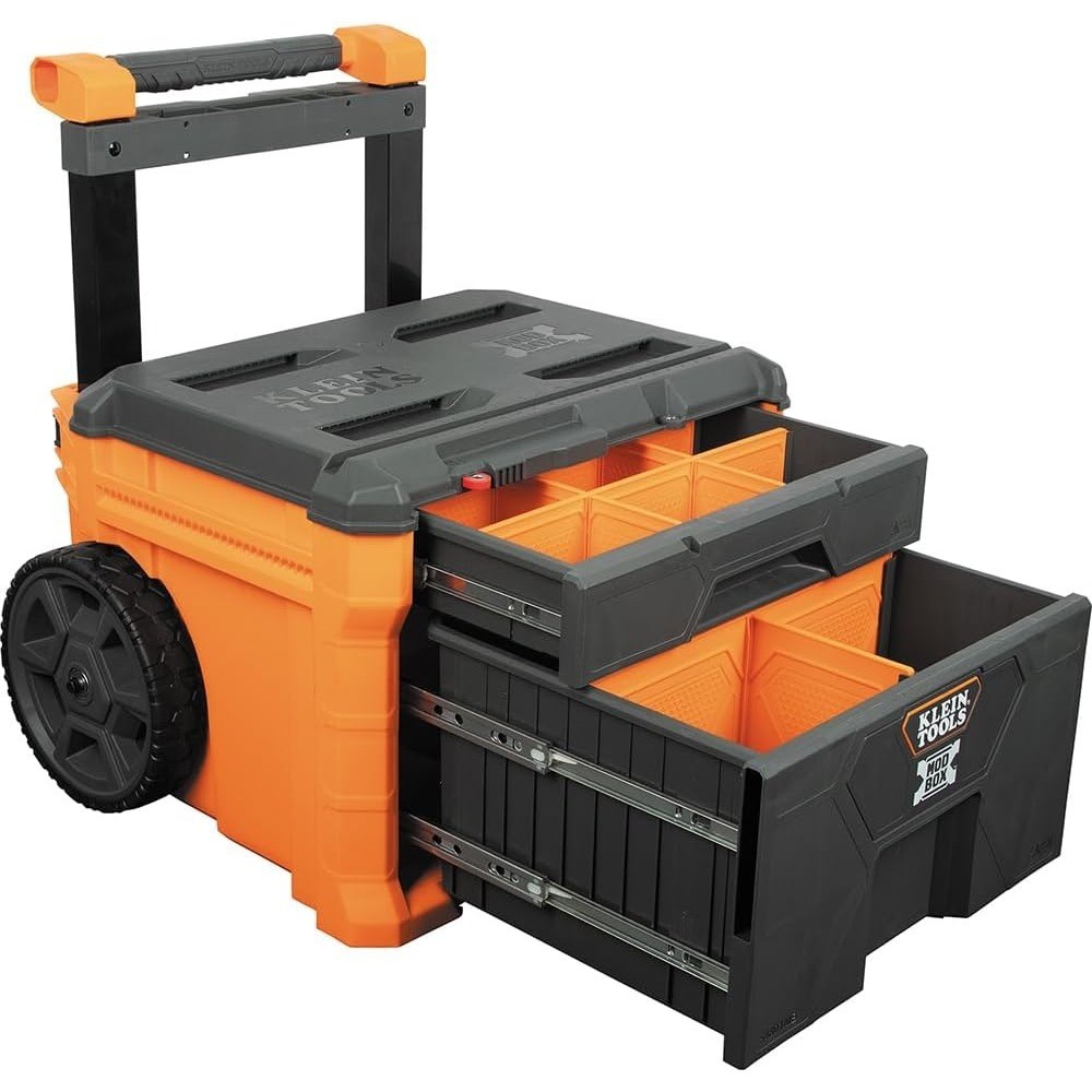 Heavy-Duty Rolling Tool Box with Double Deep Drawers, Stackable Tool Organizer