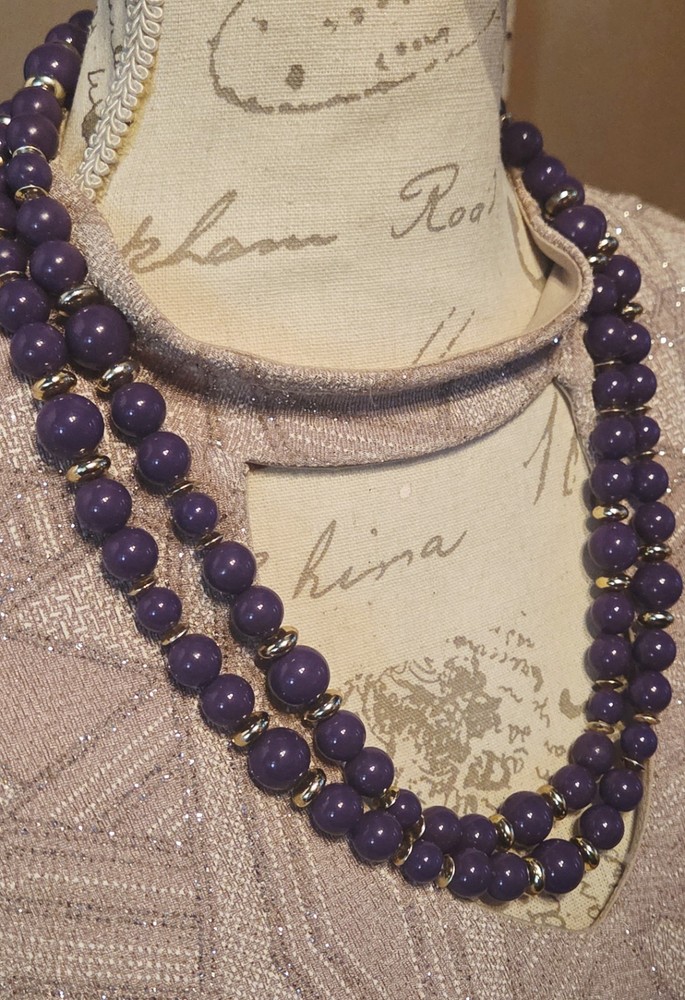 Purple Bead Chunky Necklace