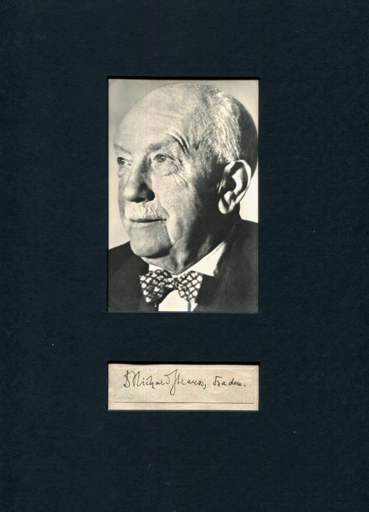 Richard Strauss COMPOSER autograph, signed clipping & mounted