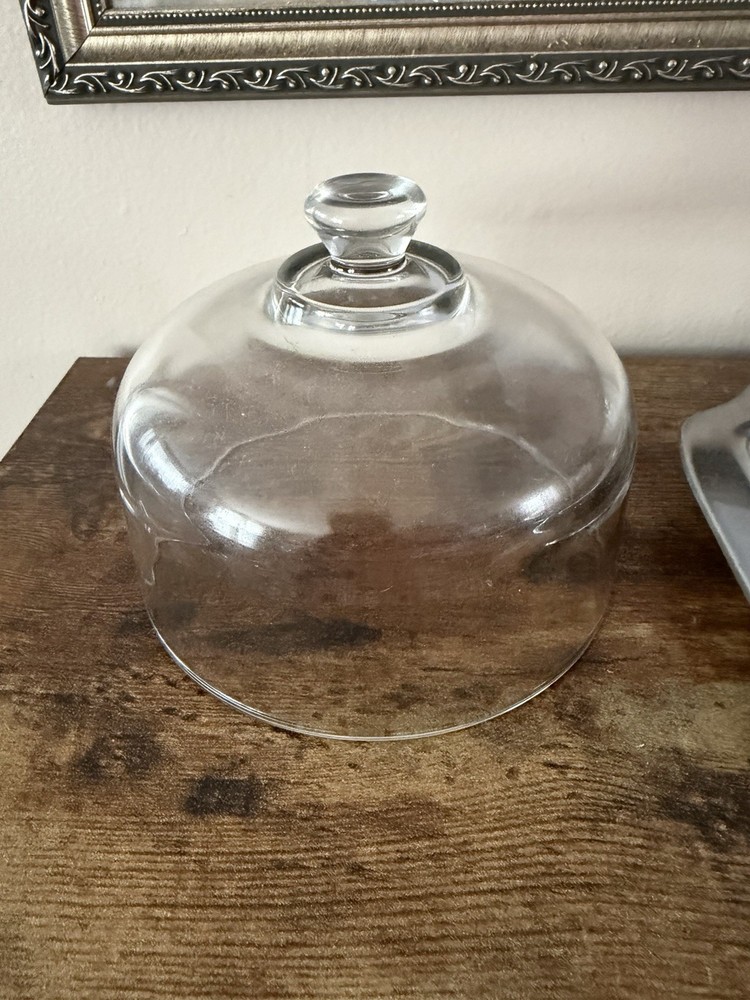 Clear Glass Dome Cover Pressed Glass Solid Glossy