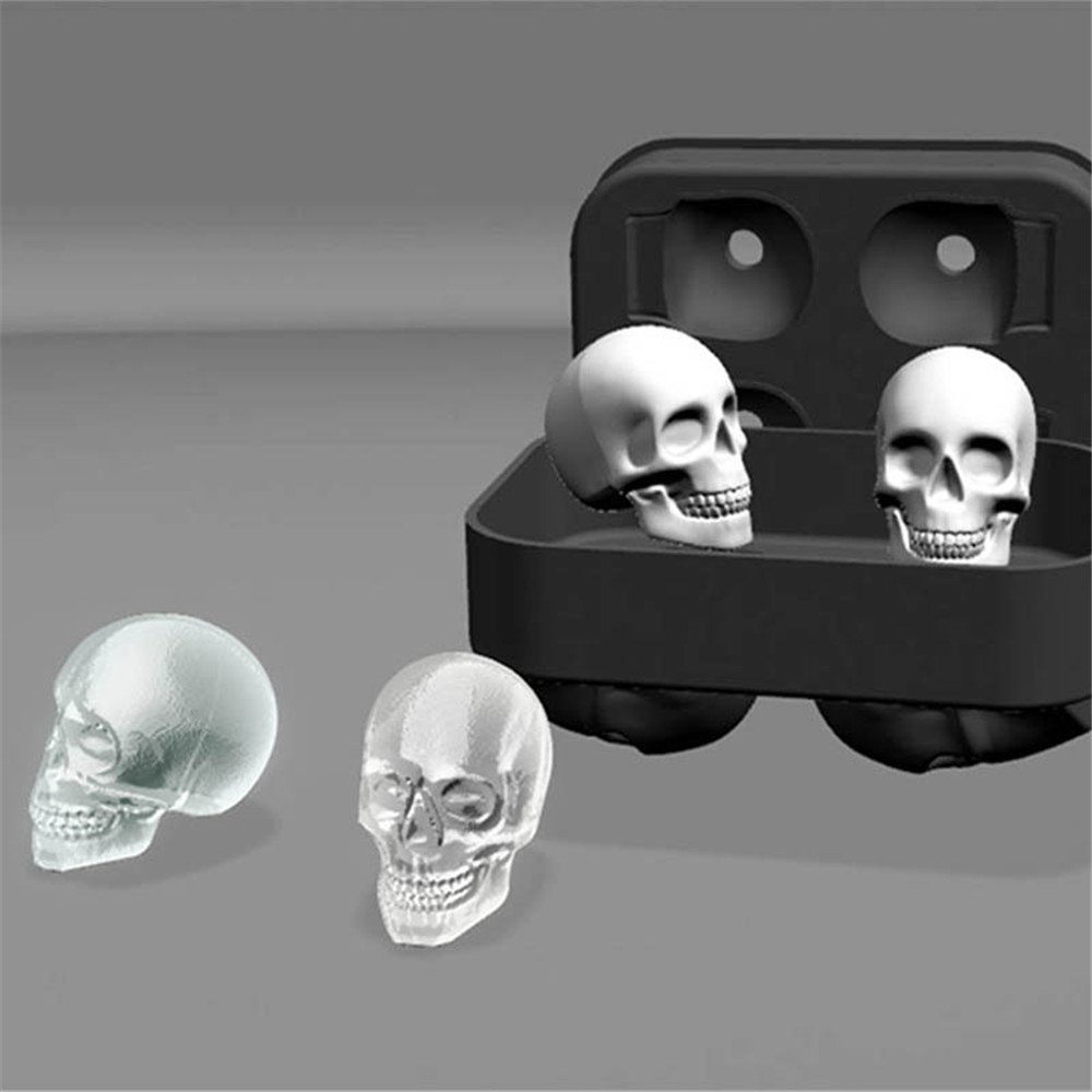 Halloween Silicone 3D Ice Ball Cube Tray Skull Shape Mold Chocolate Baking Tool