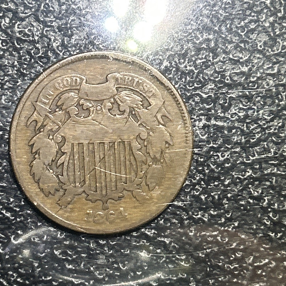 1864 Two Cent Piece large Motto