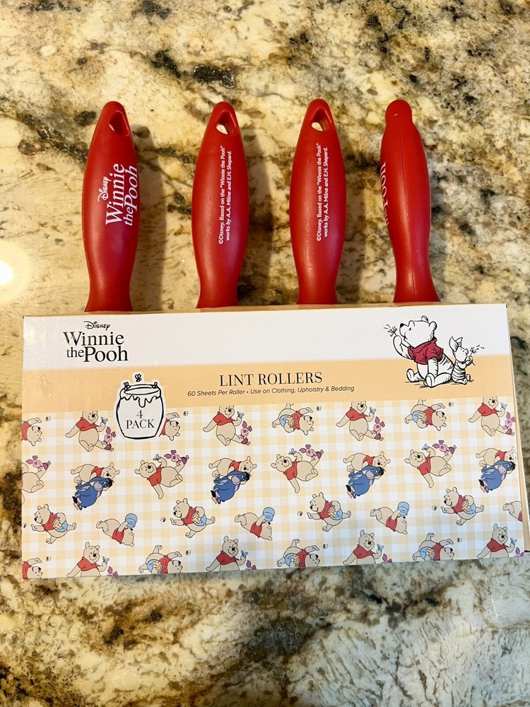 Disney Winnie The Pooh Lint  Rollers 4 Pack 60 Sheets per Roll  NIB