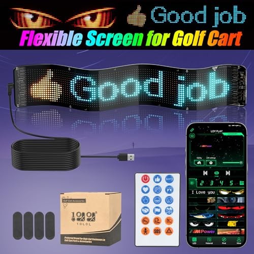 Golf Cart Devil Eyes Light Sign, Programmable Flexible Screen for Flat screen