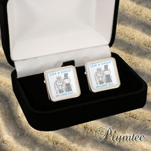 PERSONALISED WEDDING MEN’S CUFFLINKS + GIFT BOX ENGRAVING