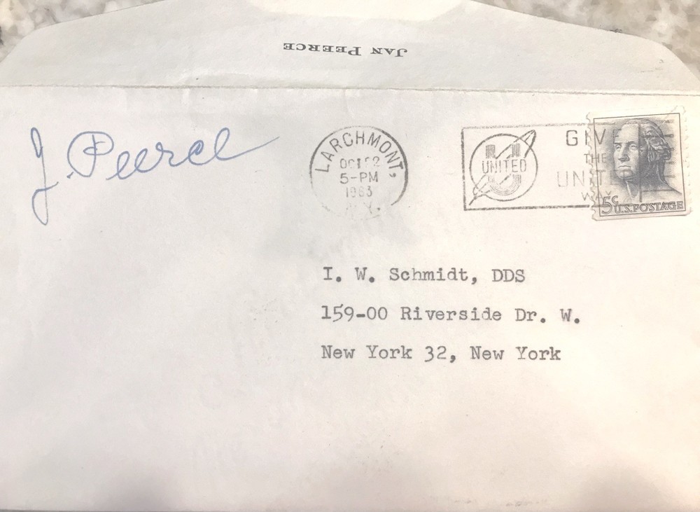 Jan Peerce- (Opera Singer) 1963 signed letter - personalized stationery/envelope