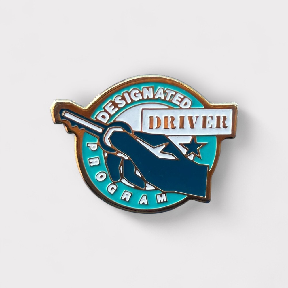 Designated Driver Program Pin Blue and Teal Enamel
