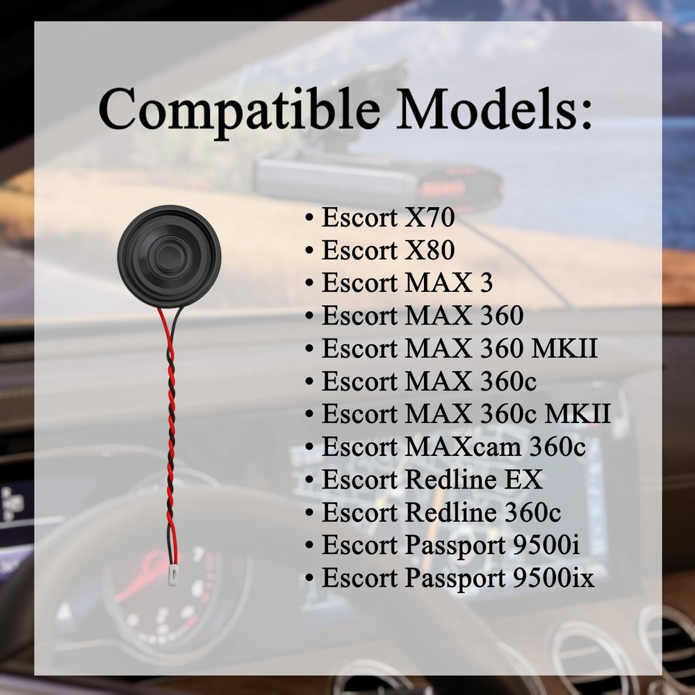 SCREENTRONICS Radar Detector Main Loud Speaker Compatible Replacement for Esc...