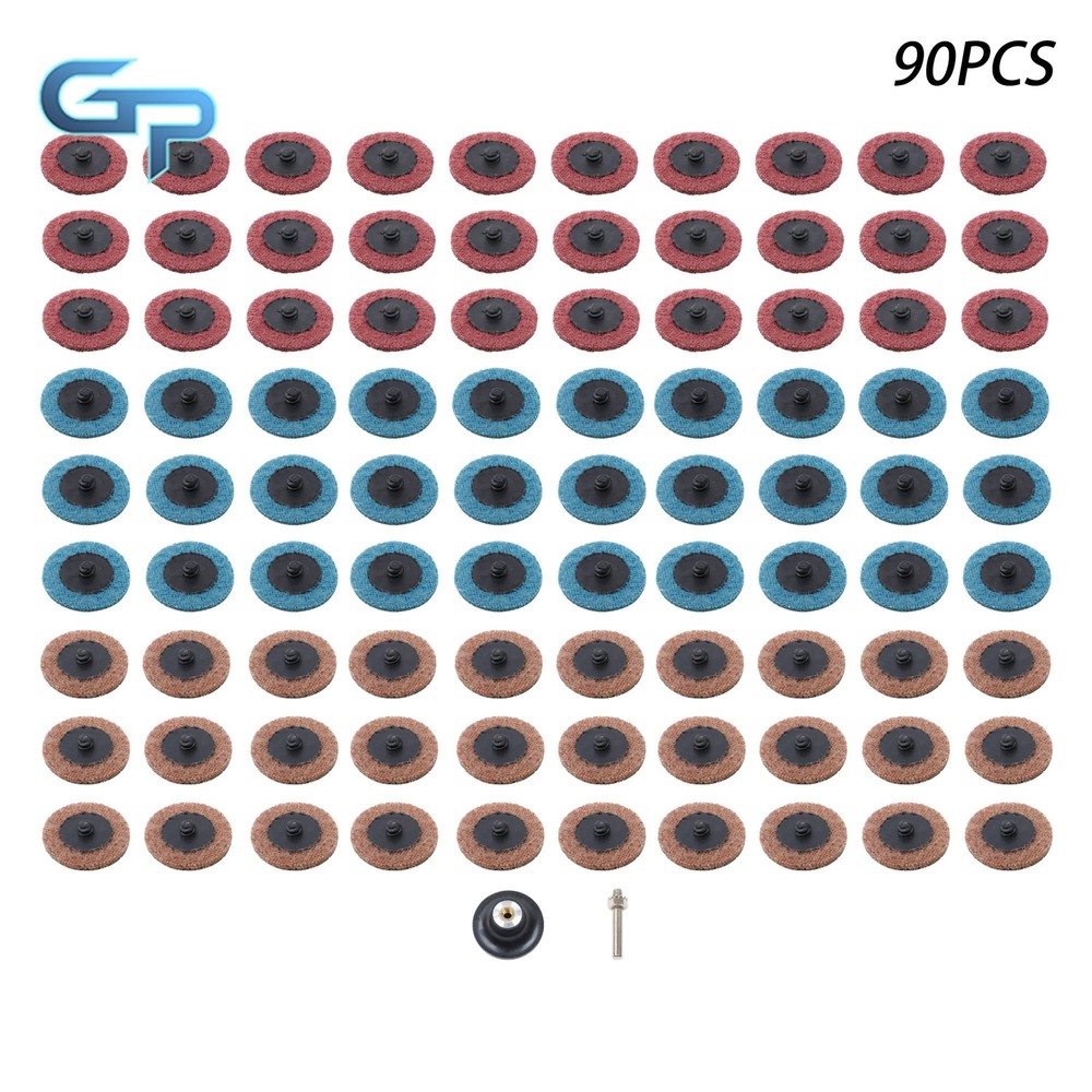 90 Pack 2" Fine Medium and Coarse Torque Sanding Discs with 1/4" Roll Lock