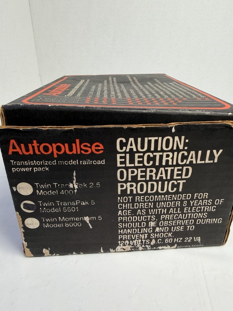 Autopulse TwinTransPak 5 Model Train Power Pack Dual Control w/ Box