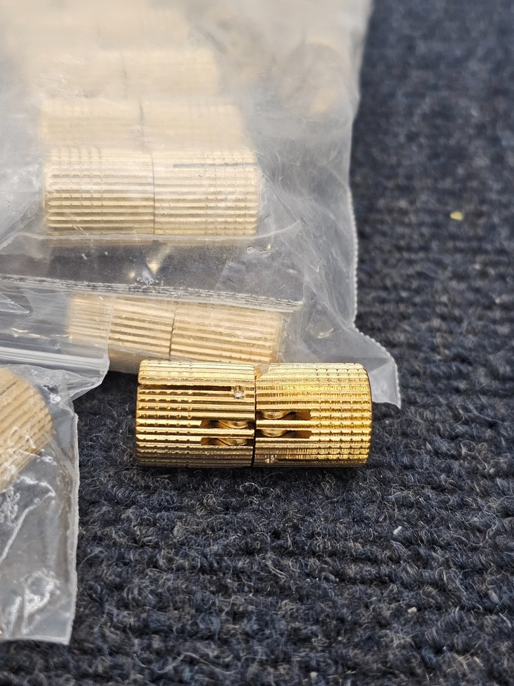 (QTY 24) BH144 Barrel Hinge Satin Brass, 3/4" Thick