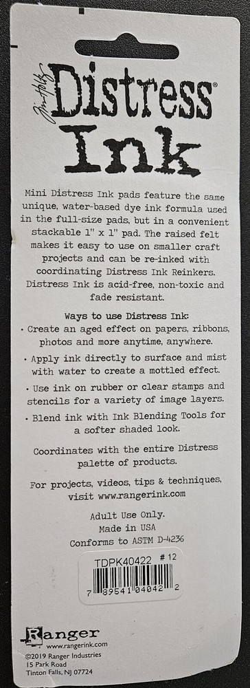 Kit #12 - Distress Ink Mini Ink Pads 4 pc Set -,