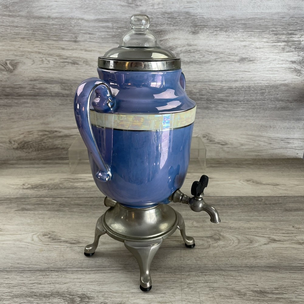 Vintage Royal Rochester Percolator Lusterware 1924 Blue & Silver