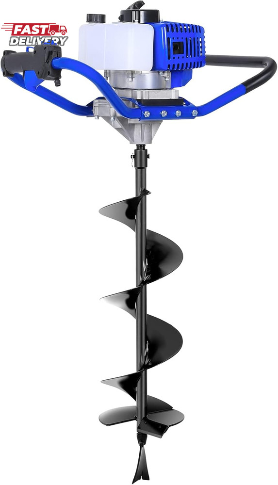 BILT HARD Post Hole Digger Gas Powered, 52Cc 2.4 HP 2 Stroke Engine Earth Auger