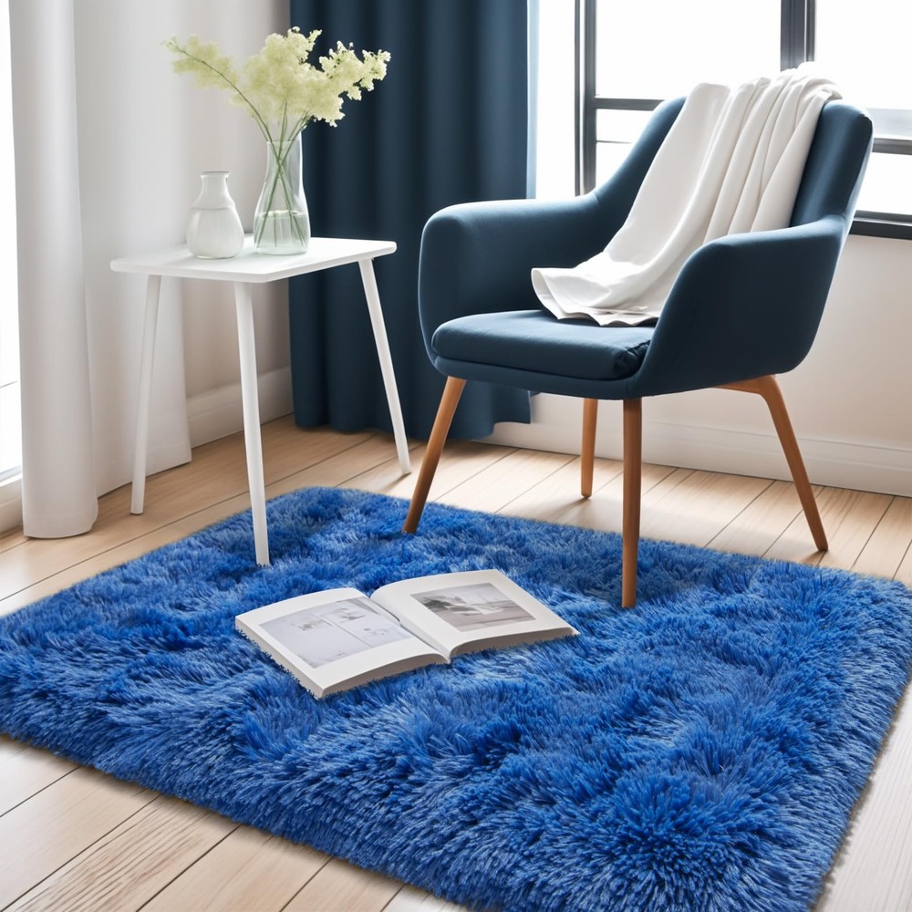 Kelarea Navy Blue Rug for Bedroom, 2x4 4' x 2' (Rectangular),
