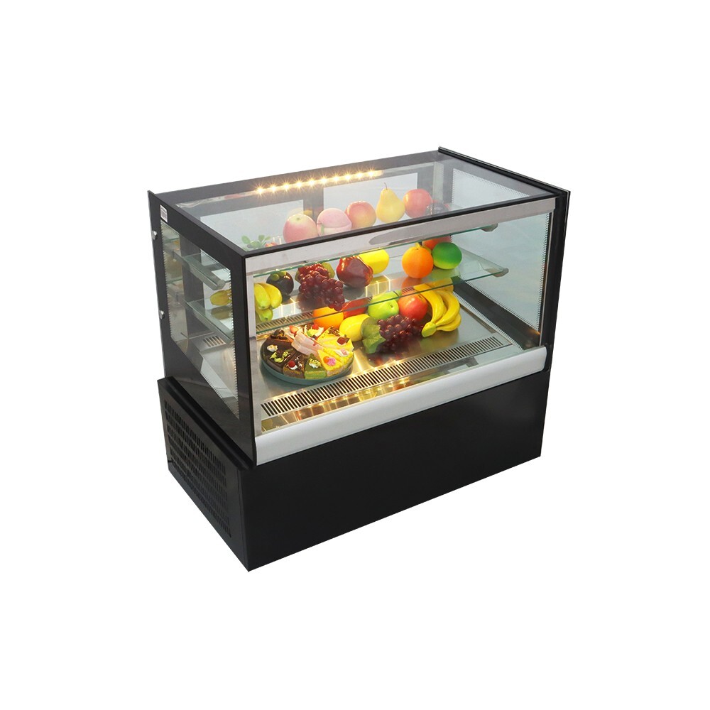 TECHTONGDA 35"Desktop Refrigerated Cake Display Cabinet 3-Layer LED Lighting220V