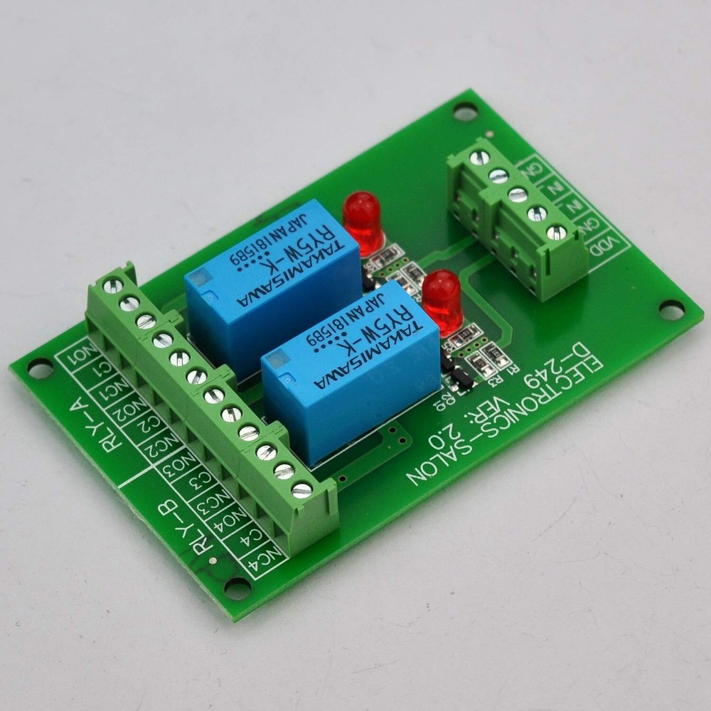 Electronics-Salon 2 DPDT Signal Relay Module Board, DC 5V Version, for Arduin...