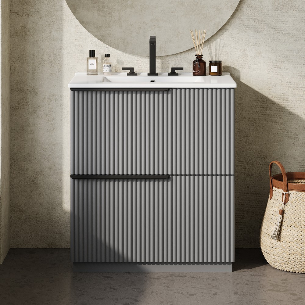 Bathroom Vanity W Ceramic Sink FullExtension Drawers
