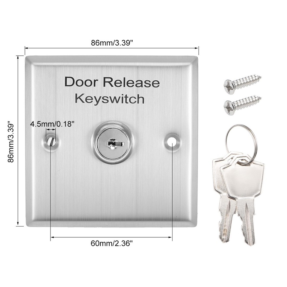 Key Switch On/Off Exit Switches Door Release DPST for Access Control w 2 Keys
