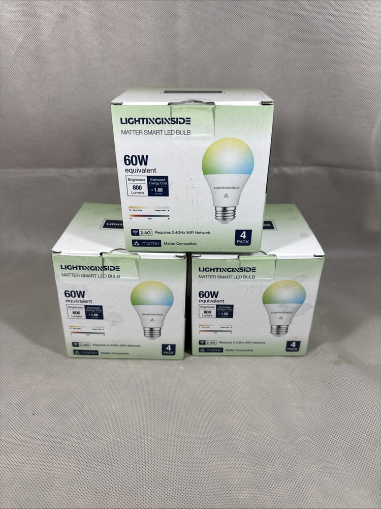 Lightning inside Matter Smart Lightbulbs 3 Boxes With 2 Lightbulbs Inside T2