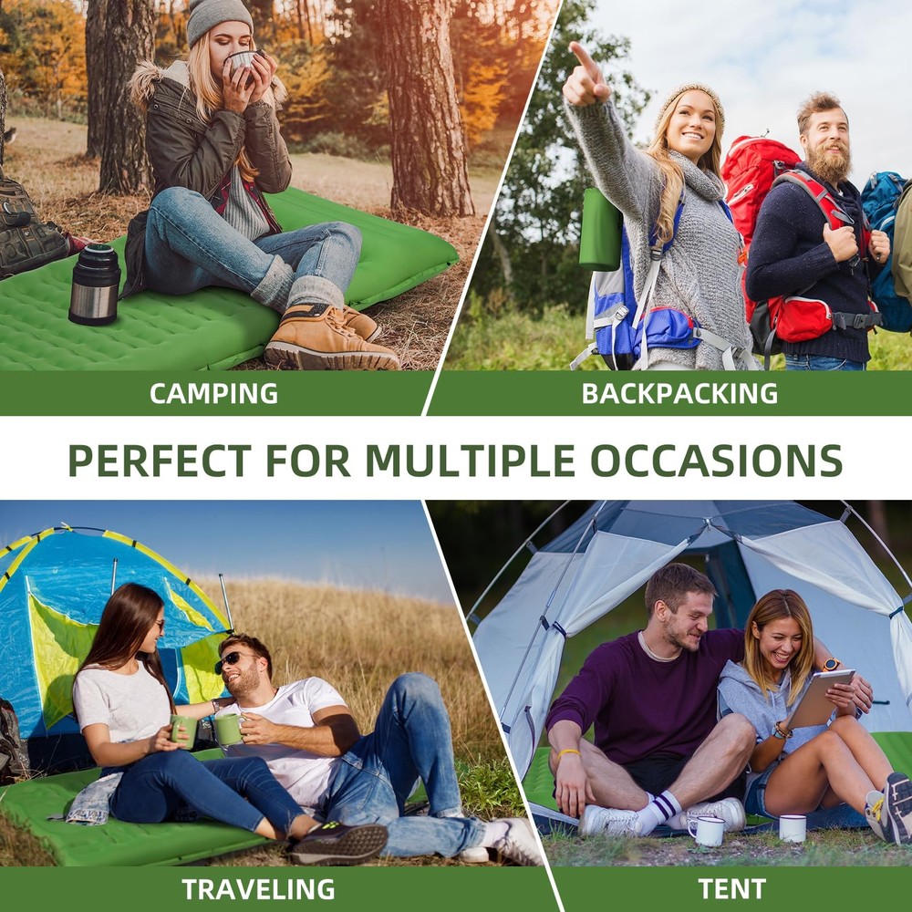 Camping Sleeping Pad, Extra Thick 5 Inch Camping Mat with Pillow Built-in Foo...