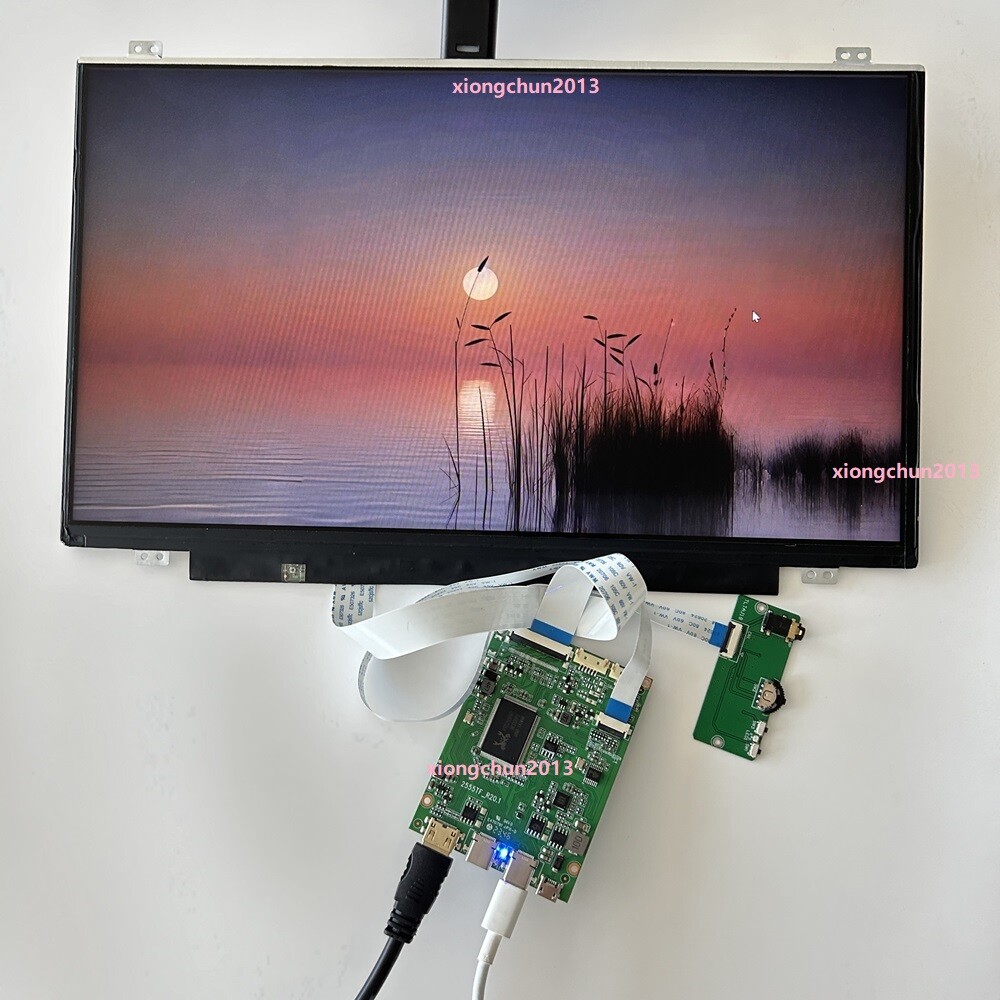 For 14" 1366x768 EDP screen panel With 2 type-C mini HDMI Controller board Kit