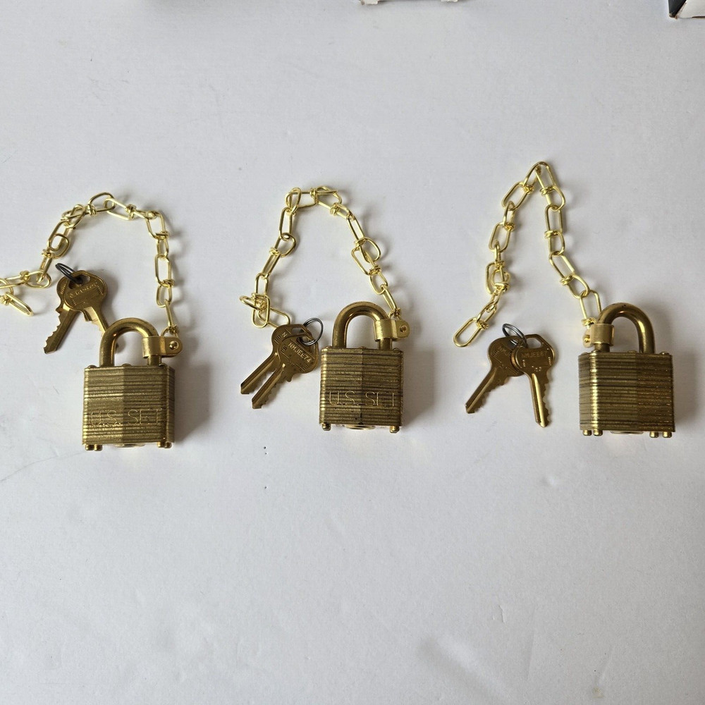 3 New Master Lock Commercial Padlocks Two Keys per Padlock