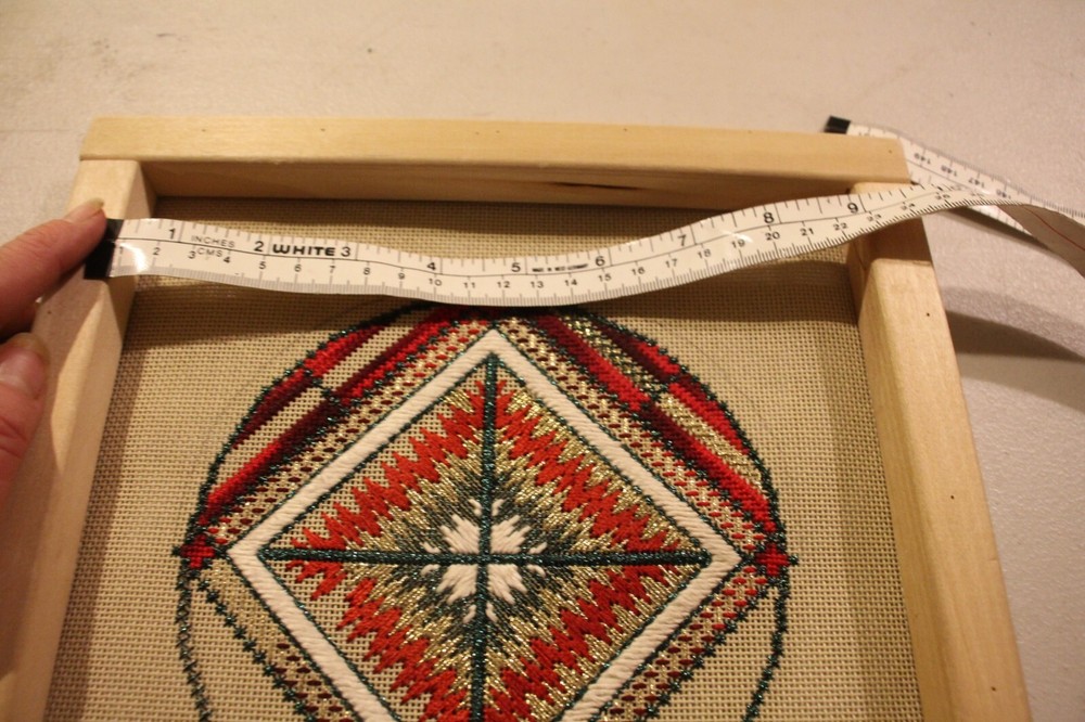 decorative geometric metallic design 10 x 10 Needlepoint Canvas 18 ct. started