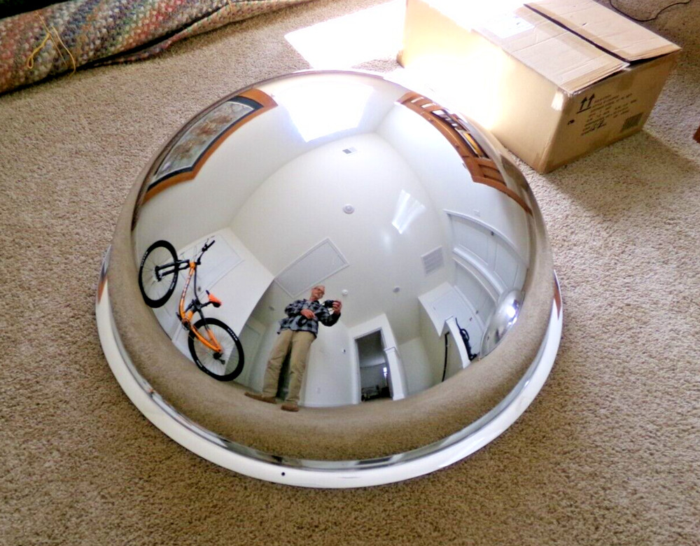 Full Dome 36" Acrylic Security Mirror & Hanging Hardware