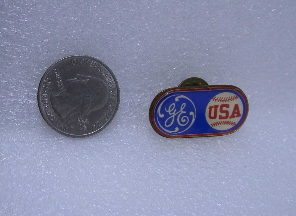 GE USA Baseball Pin