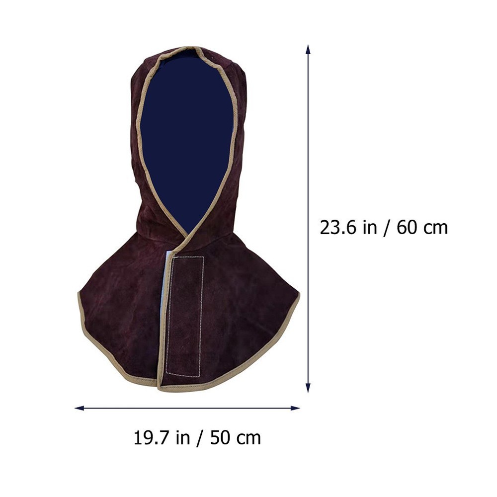 Welding Hood Cowhide Protective Caps With Neck And Shoulder Drape
