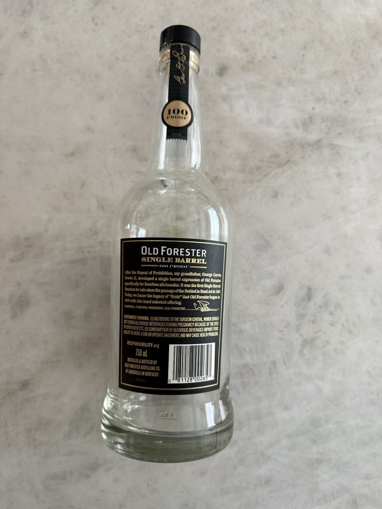 Old Forester Single Barrel Empty Bottle
