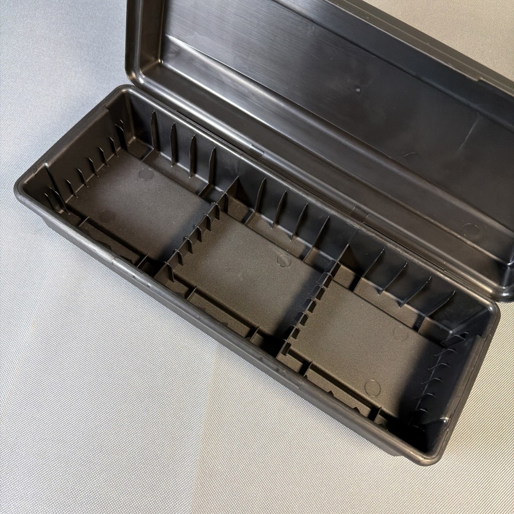 ALPHA Cassette Hard Plastic Storage Case Stackable Holds 15-24 Tapes Black
