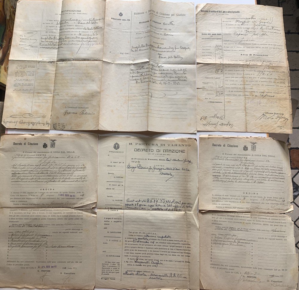 lot DOCUMENTS CITATION JUDGMENT DECREE CONDEMNATION 1920 1930 KING'S PROSECUTOR