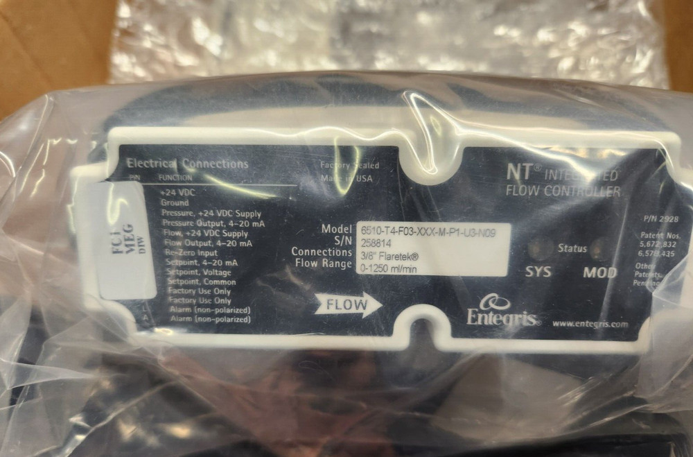 ENTEGRIS NT INTEGRATED FLOW CONTROLLER 6510 3/8'' Flaratek