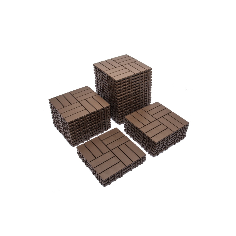 68 Pack 11.42"x11.42" Plastic Interlocking Deck Tiles Flooring Pool Poolside