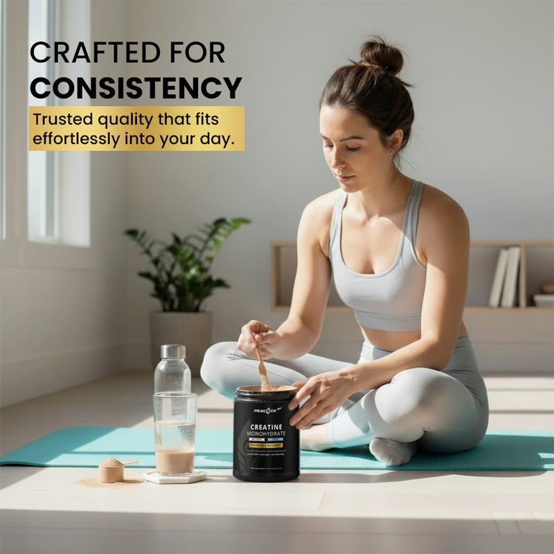 Peacock Max Creatine Monohydrate Powder (500 g, 100 servings)