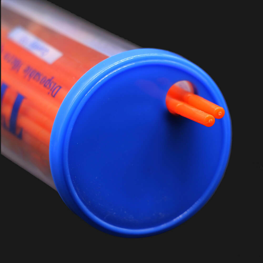 100pcs Disposable Micro Applicator Brushes - Bendable Orange Regular Tips