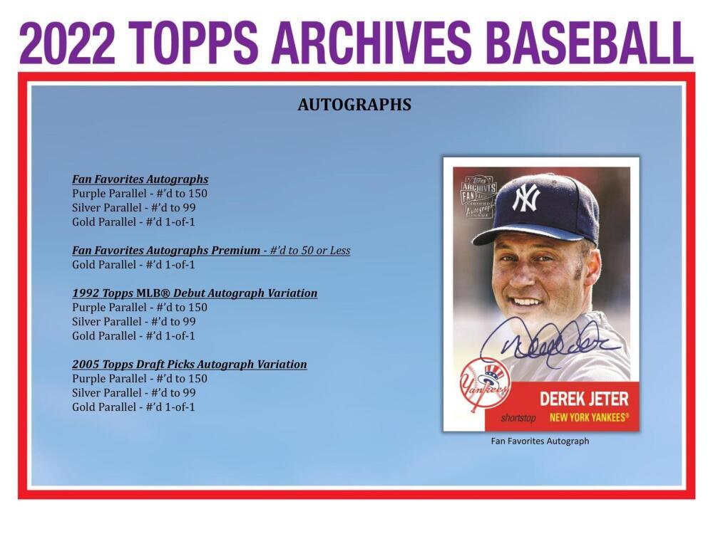 2022 Topps Archives Baseball 7-Pack Blaster Box