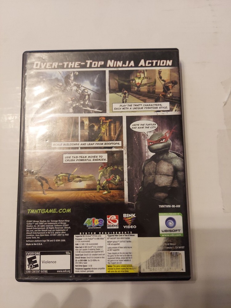TMNT (PC, 2007) Disk & Case Only Tested Working